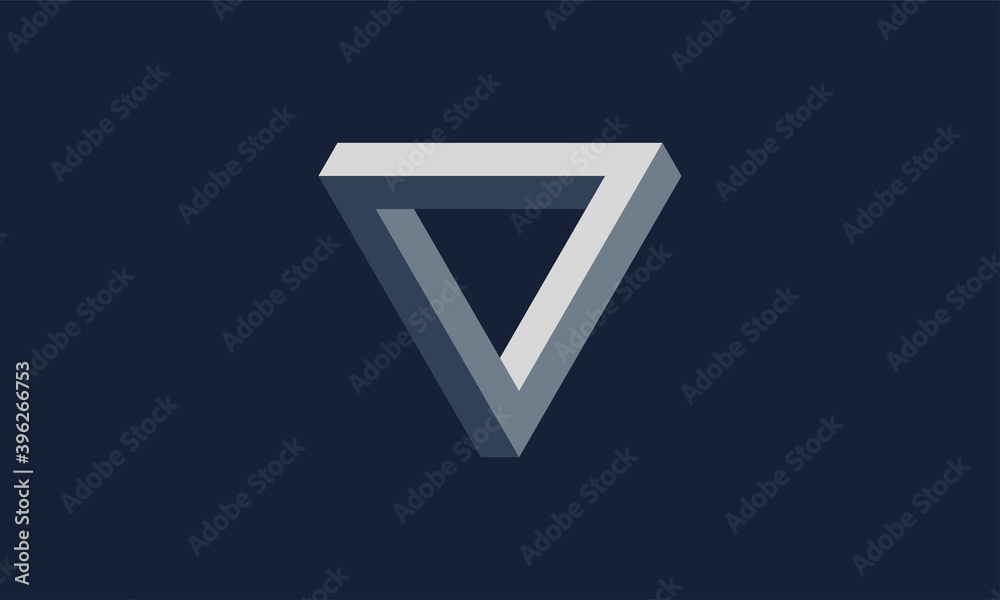 Penrose triangle. Optical illusion. 3d isometric vector illustration. Two colors, monochrome gradient, gray, black, white. Penrose triangle. Optical illusion. 3d isometric vector illustration. Two colors, monochrome gradient, gray, black, white.