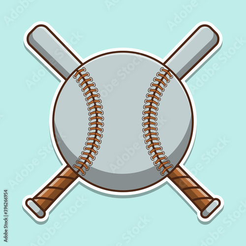 Cute baseball cartoon logo illustration
