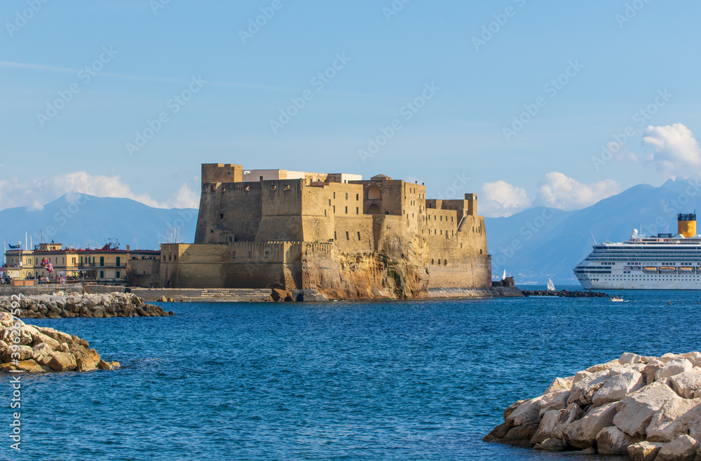 
Naples, Italy - built during the 15th century, and a main landmark in Naples, Castel dell'Ovo (Egg Castle) is a seaside castle located in the Gulf of Naples