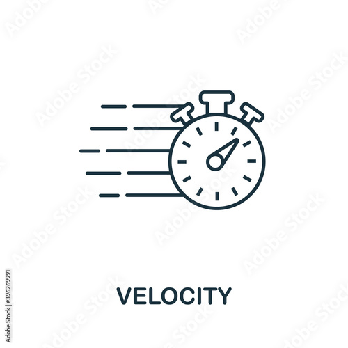 Velocity icon. Line style element from agile collection. Thin Velocity icon for templates, infographics and more