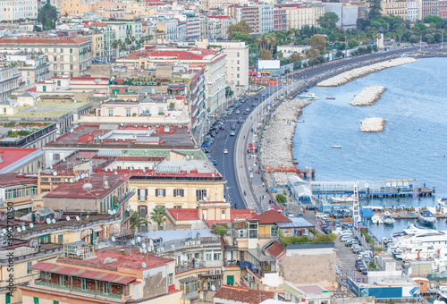 Fototapeta Naklejka Na Ścianę i Meble -  Naples, Italy - one of the historical districts in Naples, Chiaia displays a wonderful architecture and luxury residences. Here the district seen from Posillipo 