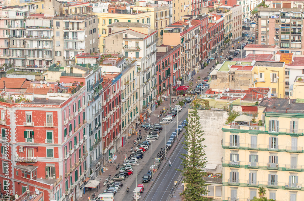 Naples, Italy - one of the historical districts in Naples, Chiaia displays a wonderful architecture and luxury residences. Here the district seen from Posillipo 