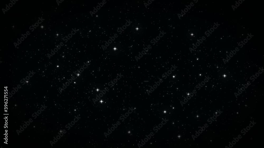 Stars Sparkling In The Night Sky Background Loop/ 4k animation of an abstract space background of white bright blinking and sparkling stars in loop mode