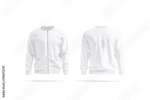 Fényképezés Blank white bomber jacket mockup, front and back view
