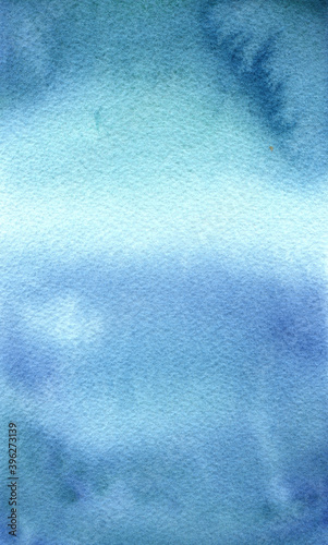 blue bright watercolor background drawn by hands