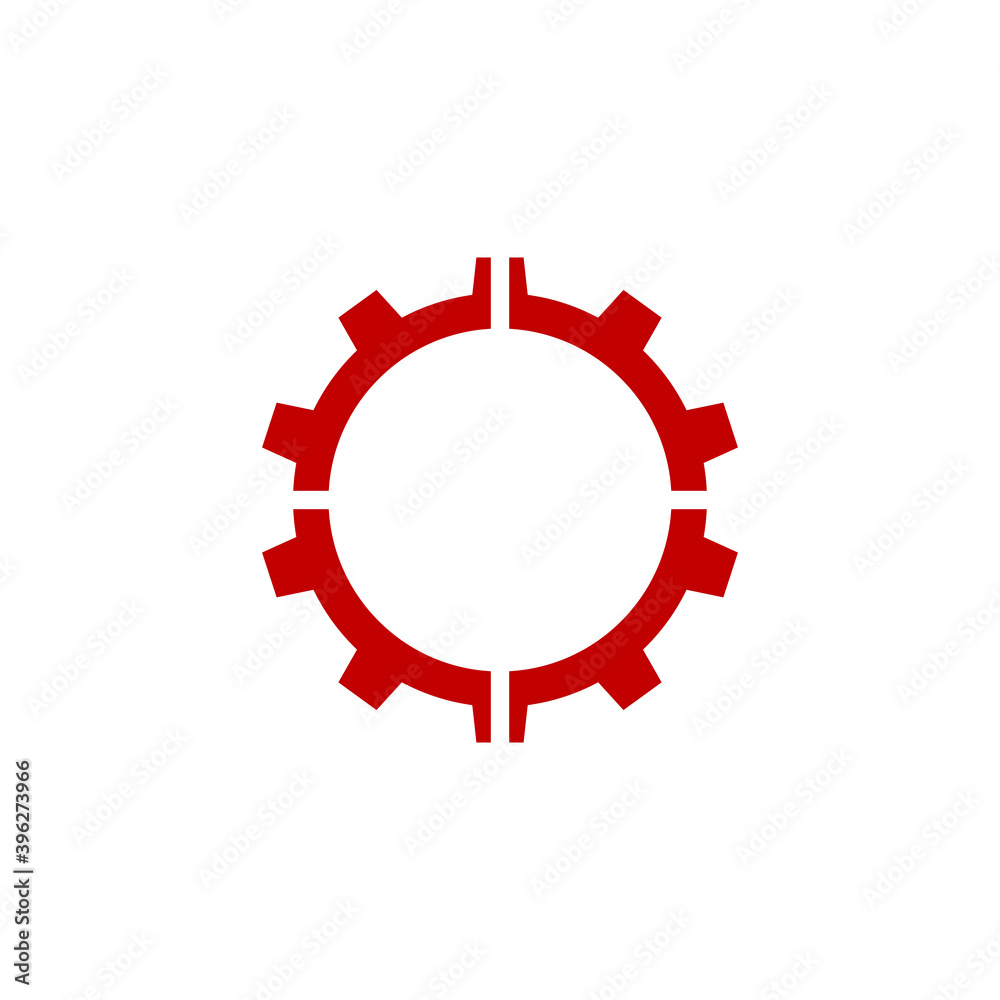  Gear Technology Vector Logo. Abstract Gear Tech Icon. Stock Illustration
