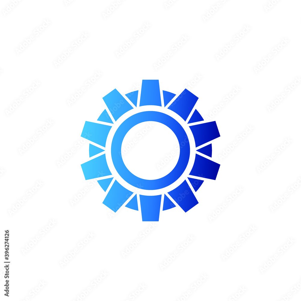 Gear Technology Vector Logo. Abstract Gear Tech Icon. Stock Illustration Gear Technology Vector Logo. Abstract Gear Tech Icon. Stock Illustration