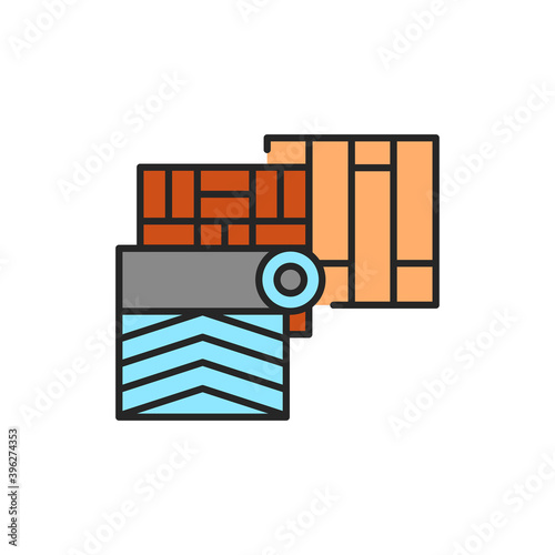 Floor coverings color line icon. Pictogram for web page, mobile app, promo.