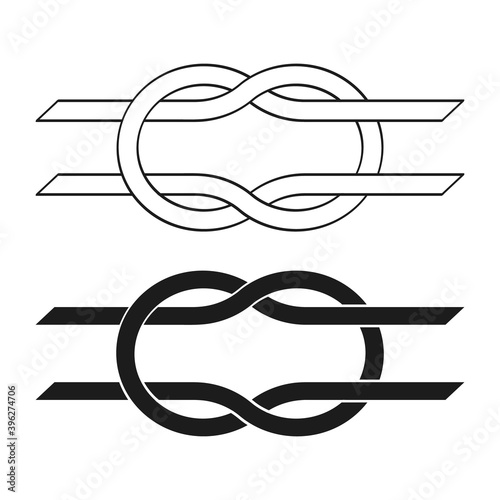 vector monochrome icon with ancient symbol Hercules knot for your project