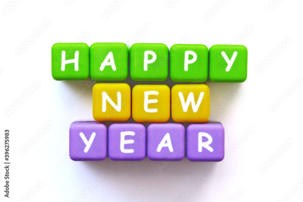 New year 2021 greetings in colour cubes New year 2021 greetings in colour cubes
