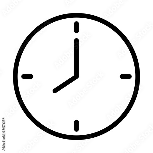 Time vector icon. Clock thin line isolated icons. Watch black symbol on white background. Work hours concept. time management logo stock illustration