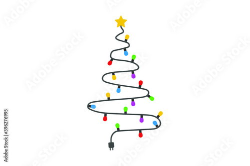 Christmas tree made of christmas light