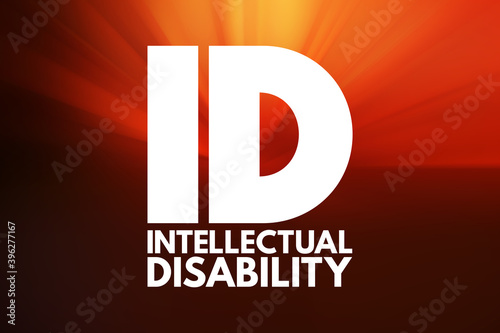 ID - Intellectual Disability acronym, medical concept background