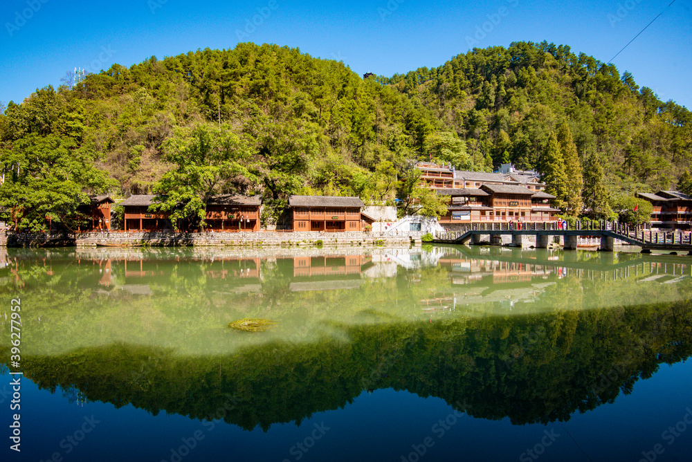 Scenery of old houses in Fenghuang City, Hunan Province, China. The ancient city of Fenghuang is regarded by UNESCO as a World Heritage Site. Scenery of old houses in Fenghuang City, Hunan Province, China. The ancient city of Fenghuang is regarded by UNESCO as a World Heritage Site.