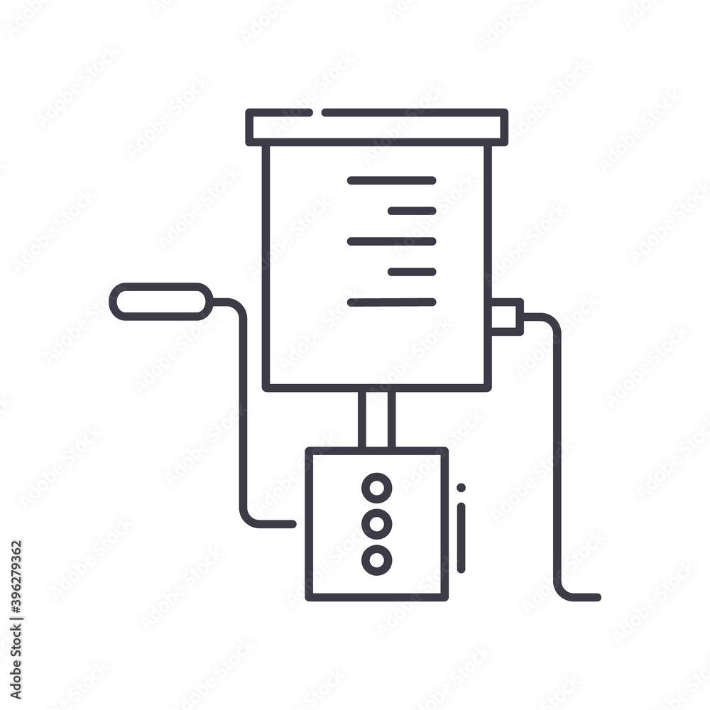Hand pump icon, linear isolated illustration, thin line vector, web design sign, outline concept symbol with editable stroke on white background. Hand pump icon, linear isolated illustration, thin line vector, web design sign, outline concept symbol with editable stroke on white background.