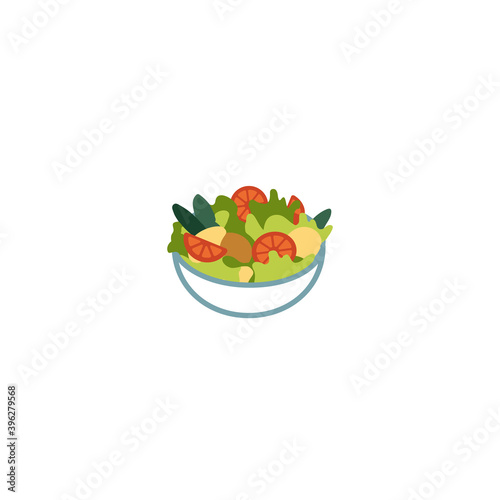 Salad bowl vector isolated icon illustration. Salad bowl icon