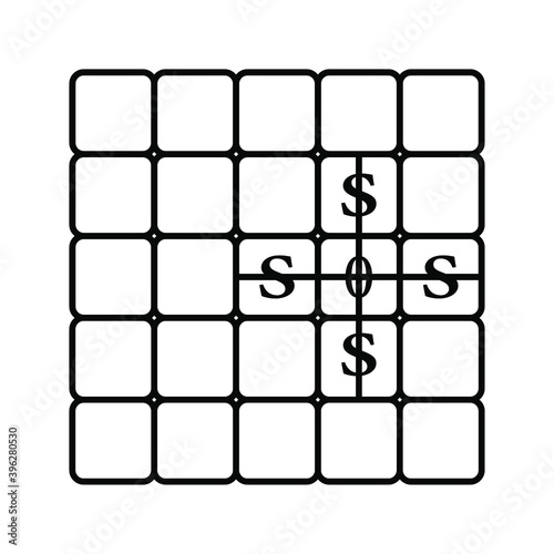 pattern puzzles with the inscription sos