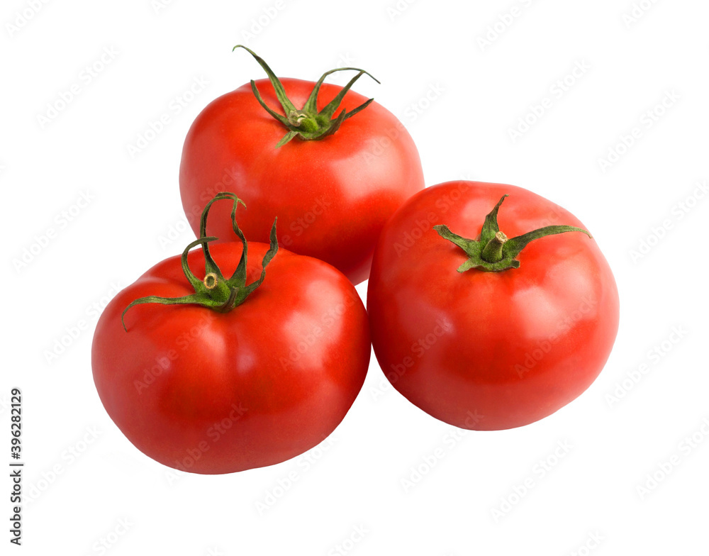 Fototapeta premium ripe fresh tomato on a white background