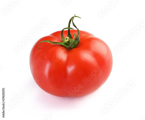 ripe fresh tomato on a white background