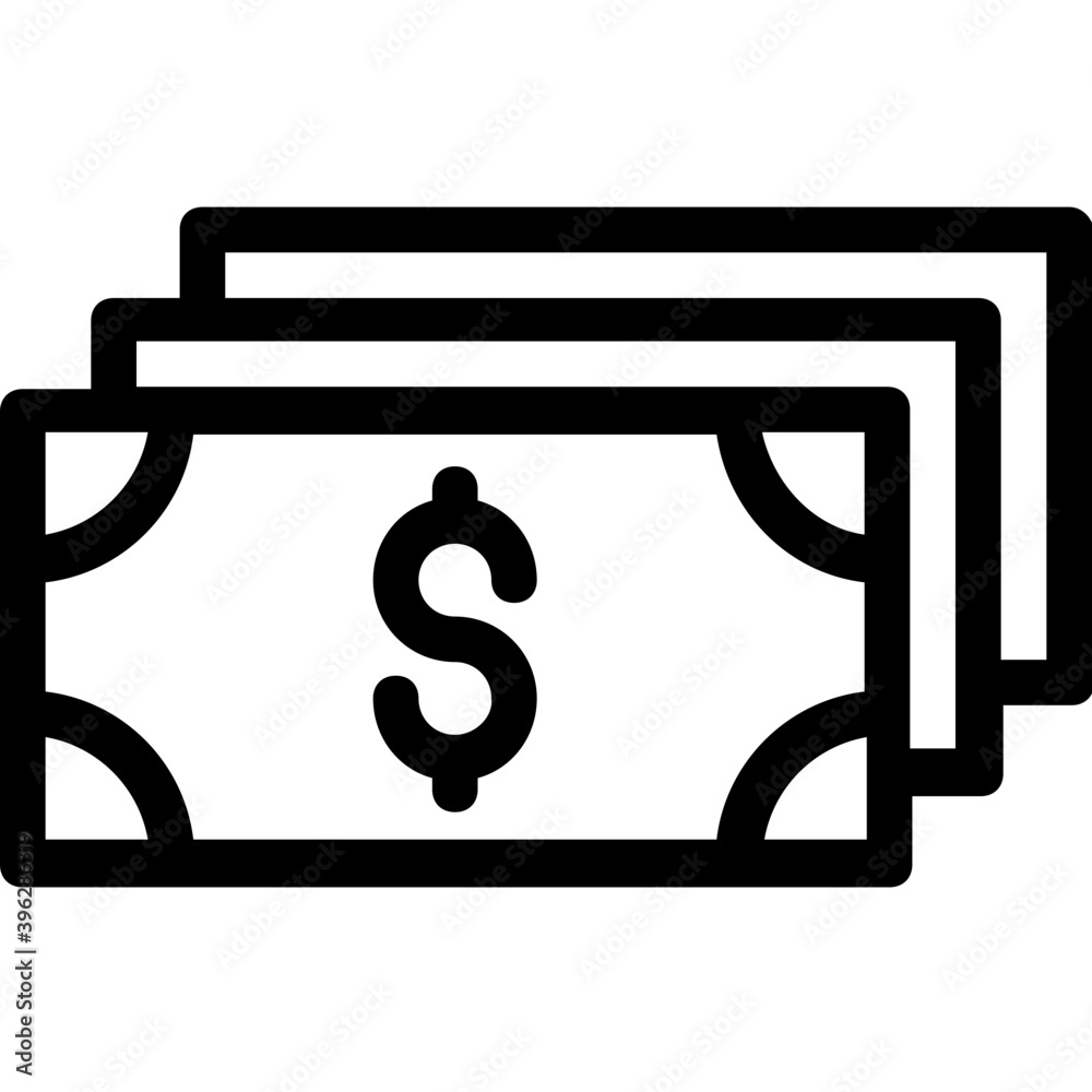 
Banknotes Vector Line Icon
