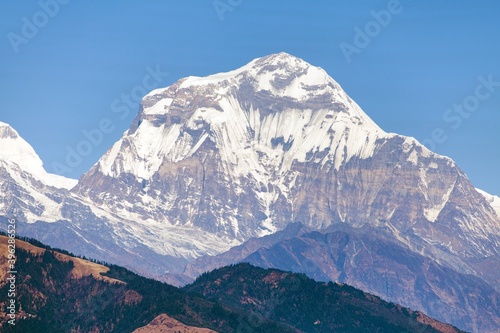 Panoramic view of mount Dhaulagiri, Nepal himalayas