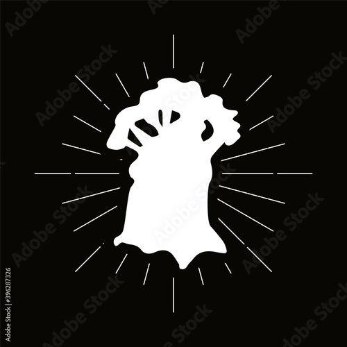 Retro baobab silhouette logo