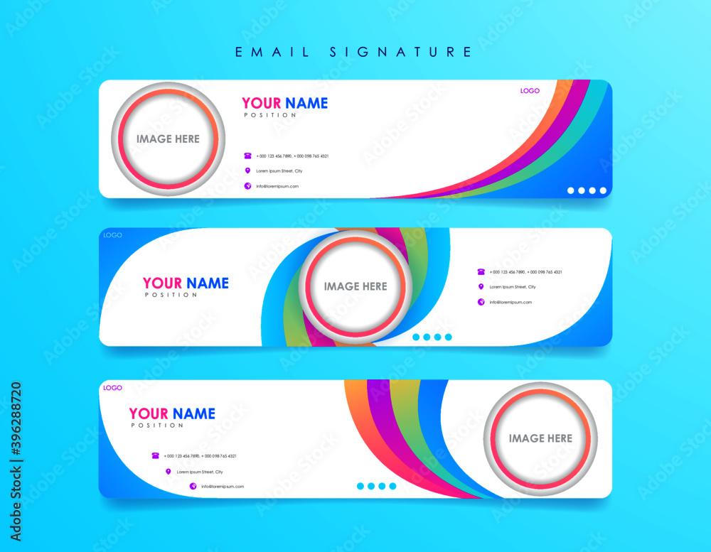 Fototapeta premium Email signature template full of color