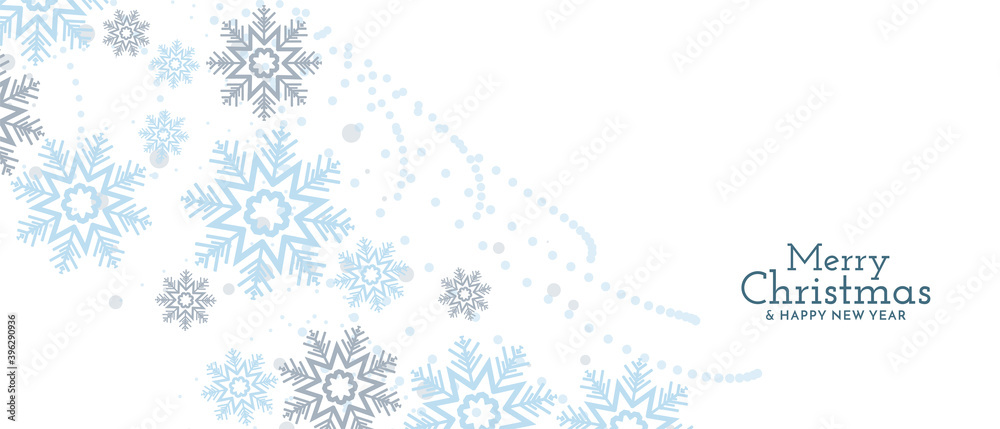 Beautiful snowflakes Merry Christmas festival banner