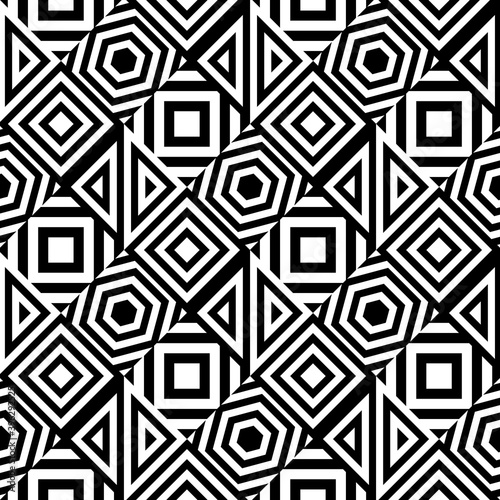 Hexagon pattern on black and white background