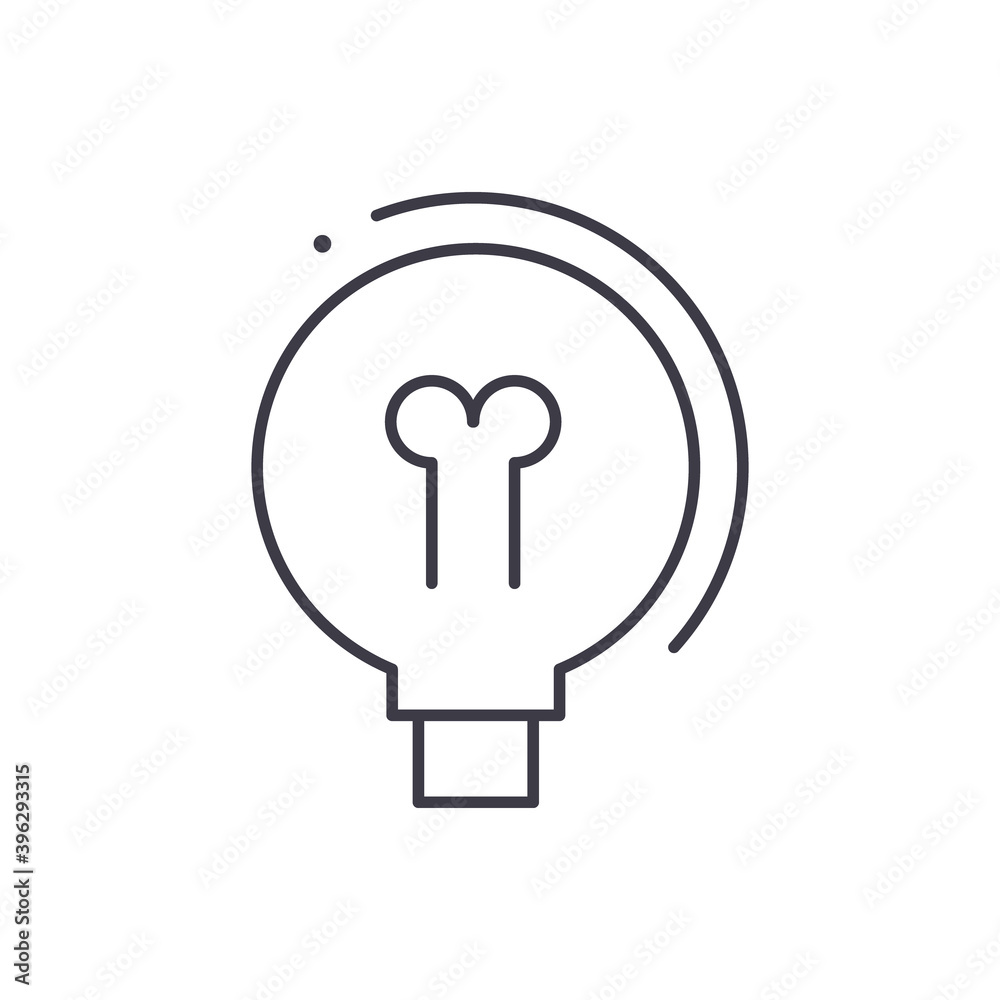 Idea light lamp icon, linear isolated illustration, thin line vector, web design sign, outline concept symbol with editable stroke on white background. Idea light lamp icon, linear isolated illustration, thin line vector, web design sign, outline concept symbol with editable stroke on white background.