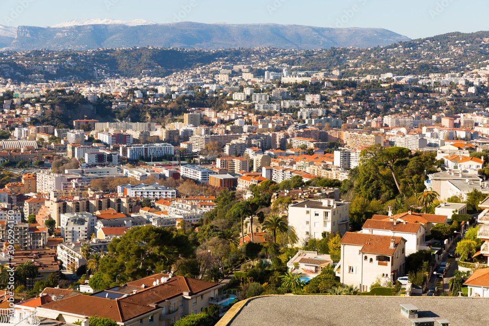 Fototapeta premium Panoramic view of Nica in France outdoors.