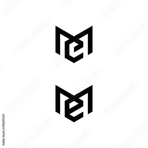 m e me em initial logo design vector graphic idea creative