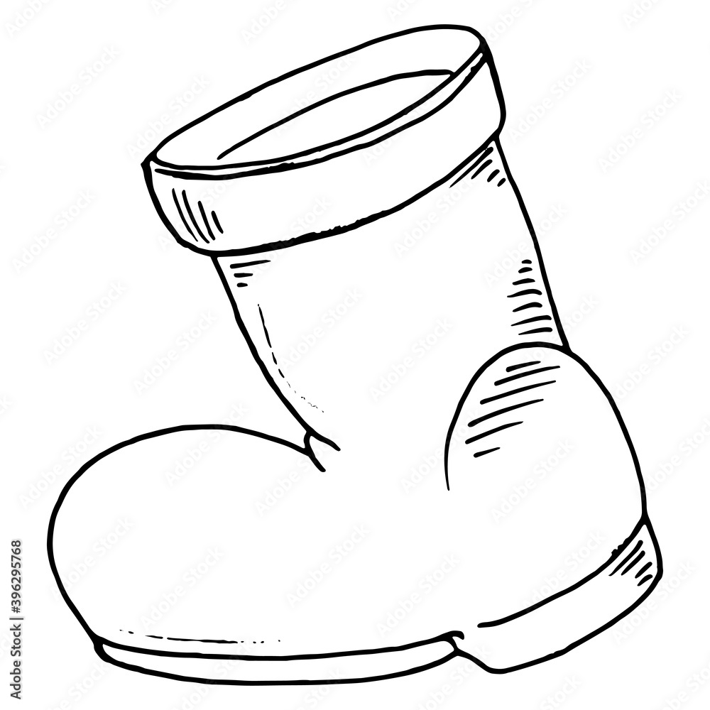 Christmas gift sock. Vector illustration of Santa's sock. Christmas gift sock. Vector illustration of Santa's sock.