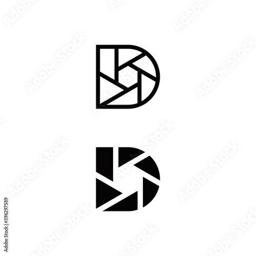 d initial camera logo design vector graphic idea creative