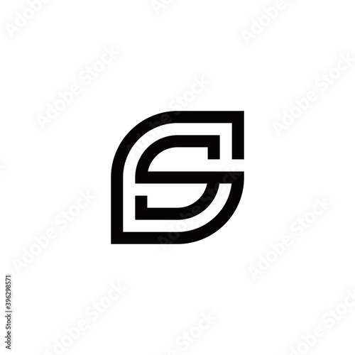 g s gs sg initial leaf logo design vector graphic idea creative