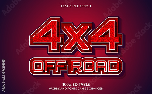 Editable text effect, Off Road Text Style