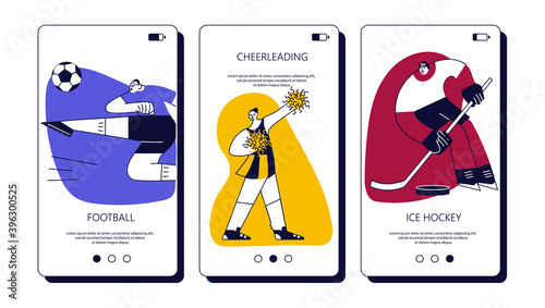 Different team and singles sports games vector