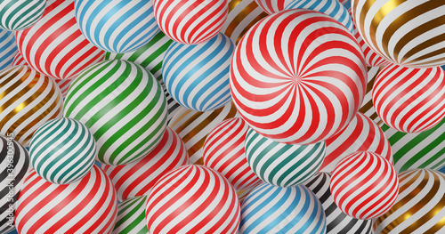 colorful decoration Christmas ball close up