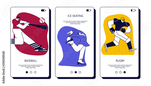 Different team and singles sports games vector