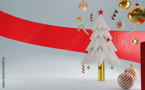 snow leaf Christmas tree decoration background celebration concept