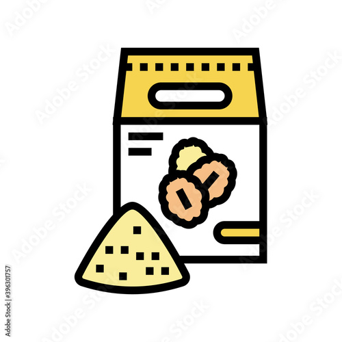 flour oat bag color icon vector. flour oat bag sign. isolated symbol illustration