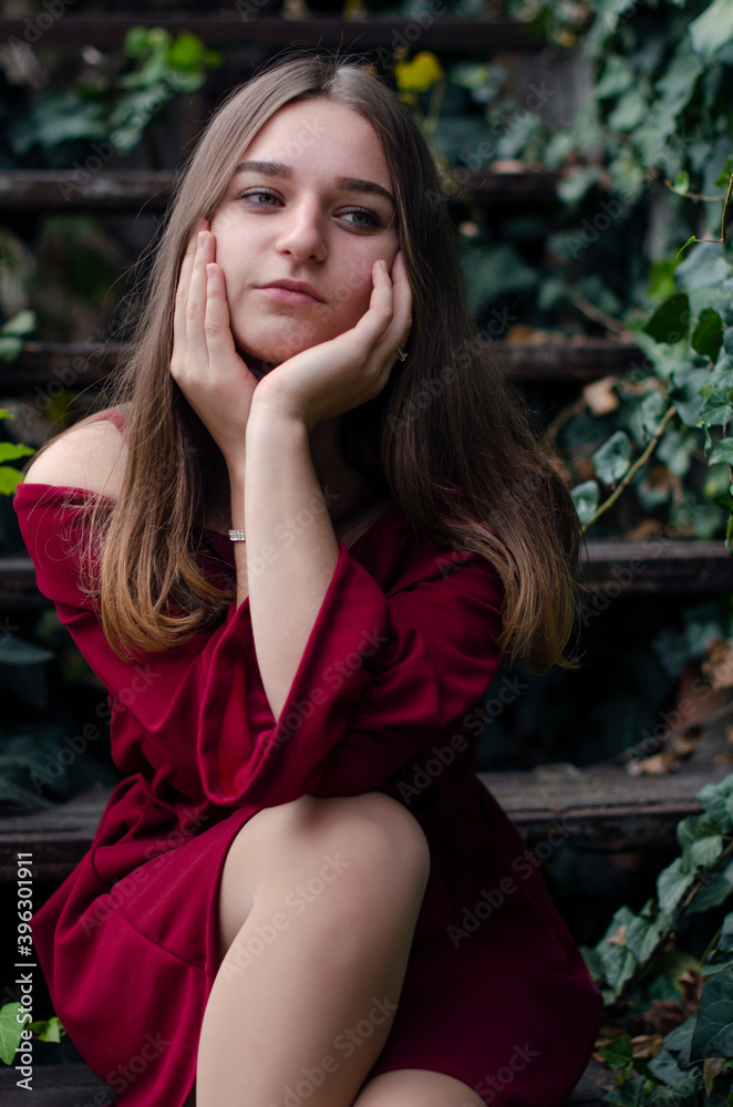 girl in red dress girl in red dress