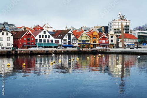 Guest harbour of Stavanger with old-style houses, Norway