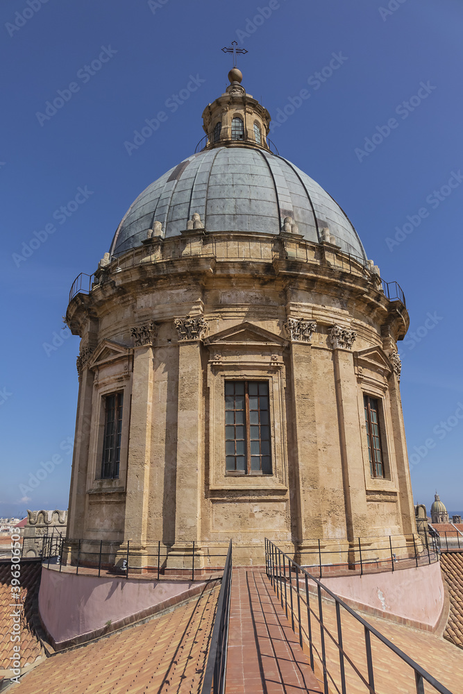 Roof of the Palermo Cathedral Santa Vergine Maria Assunta. Palermo, Sicily, Italy.
