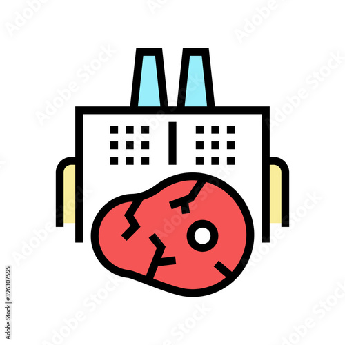meat factory building color icon vector. meat factory building sign. isolated symbol illustration