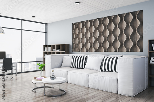 Fototapeta Naklejka Na Ścianę i Meble -  Modern living room interior with white sofa