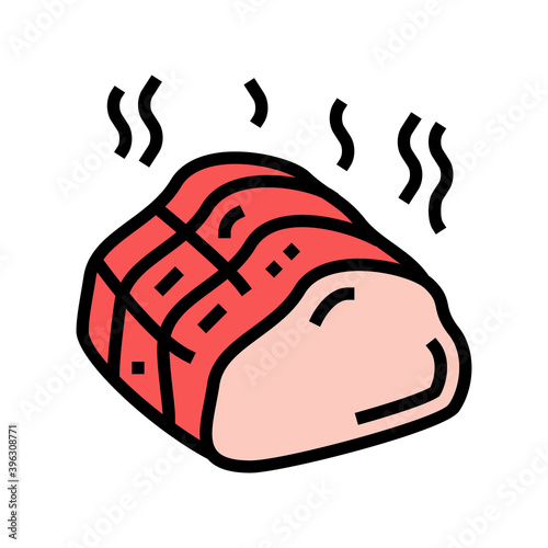 smoked meat color icon vector. smoked meat sign. isolated symbol illustration
