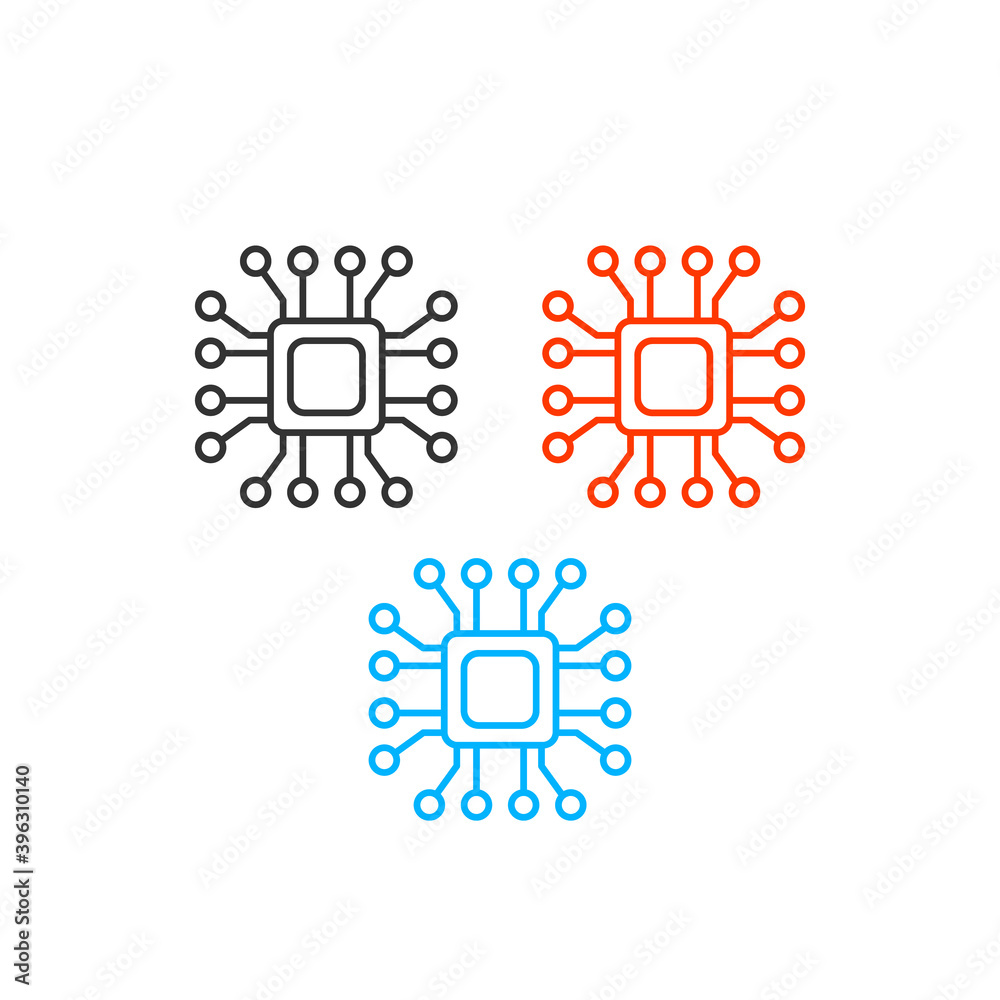 CPU. Flat vector web icon CPU. Flat vector web icon