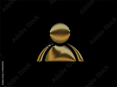 Gold user web icon Vector design element.