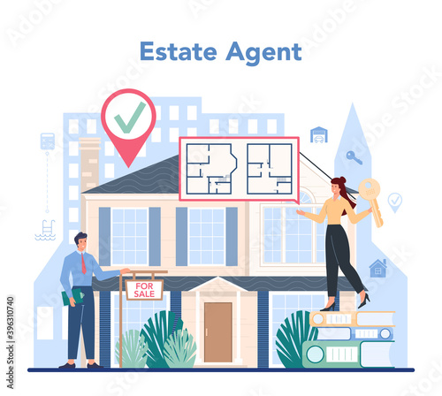 Qualified real estate agent or realtor concept. Realtor assistance